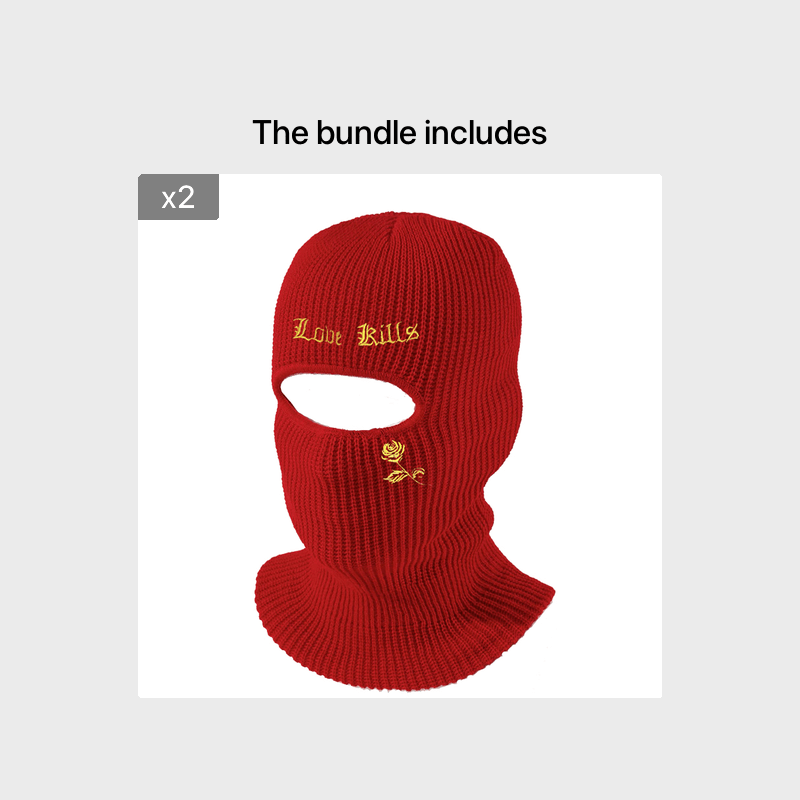 Autumn Winter Character Letter Embroidery Hole Knit Hat