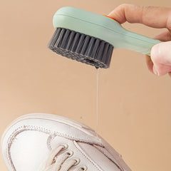 Automatic Liquid Adding Shoe Brush Long Handle Clothes Laundry Cleaning Tool