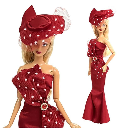 Doll Dress with Hat for Weddings & Parties
