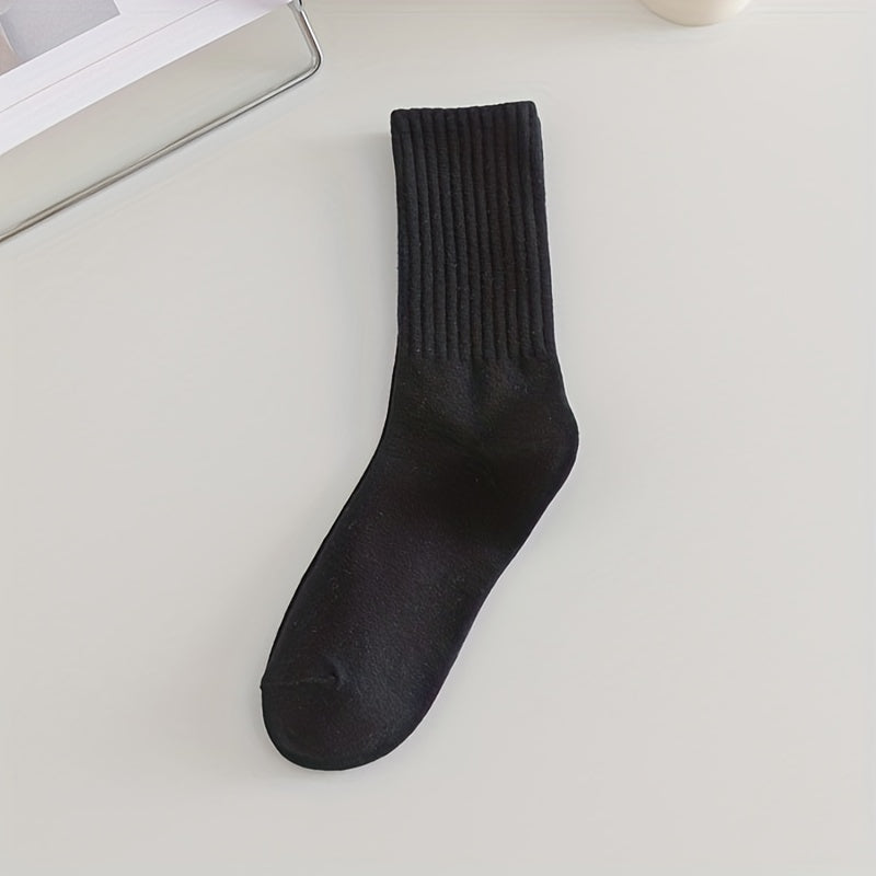 6 Pairs Solid Socks All-match Women's Stockings
