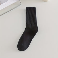 6 Pairs Solid Socks All-match Women's Stockings