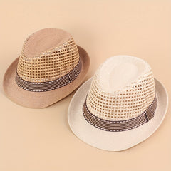 Kids Large Brim Sun Hat Straw Breathable Hollow Sunscreen Baby Hat