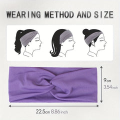 4pcs Soft Stretch Knotted Headband for Yoga Workout Hair Styling