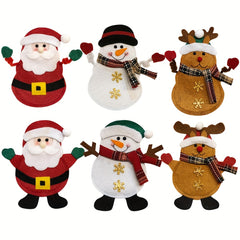 6pcs Santa Claus Cutlery Holder Pouch Xmas Silverware Organizers
