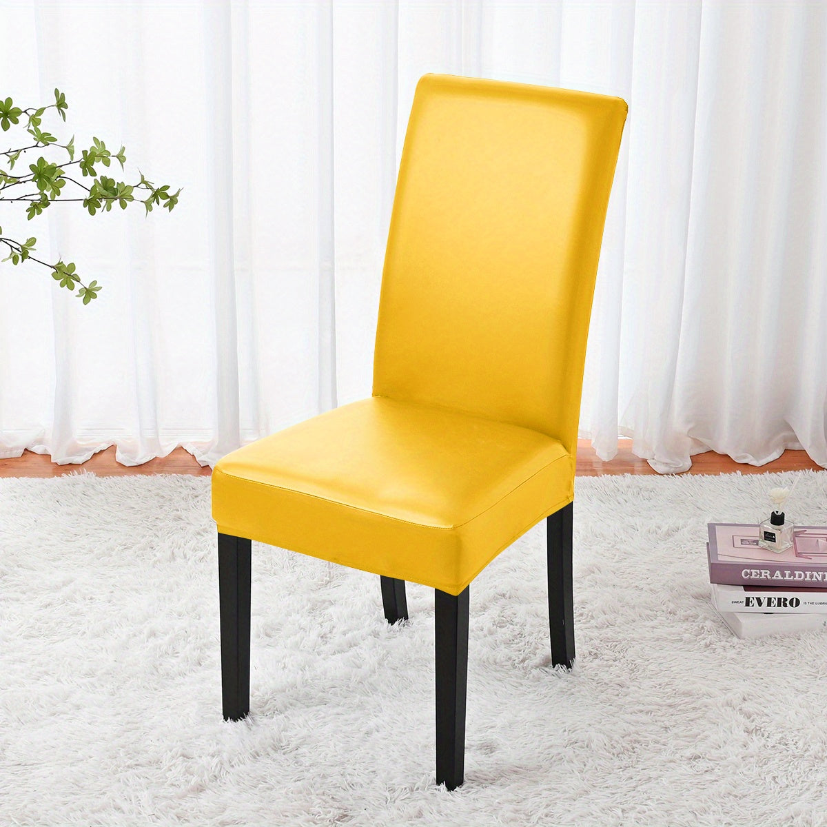 1pc Elastic Leather Stretch Dining Chair Slipcovers Universal Chair Slipcover