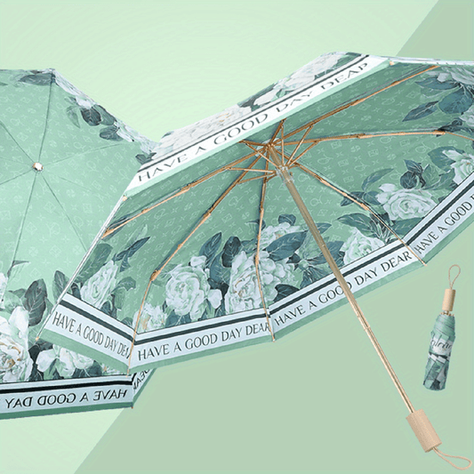 Floral Double Layer Sunshade Umbrella UV Protection Rain Or Shine Dual Use
