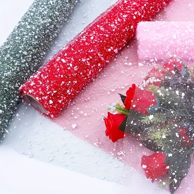 350cm Snow Dot Yarn Bouquet Packaging Gauze Curtain DIY Rose Wrap Tissue