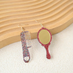 Y2K Acrylic Mirror Comb Earrings Cute Female Gift