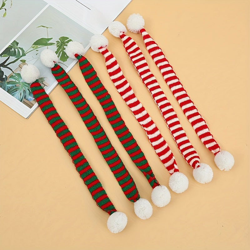 10pcs Mini Christmas Scarf Wine Bottle Knitted Scarf Doll Christmas Decor