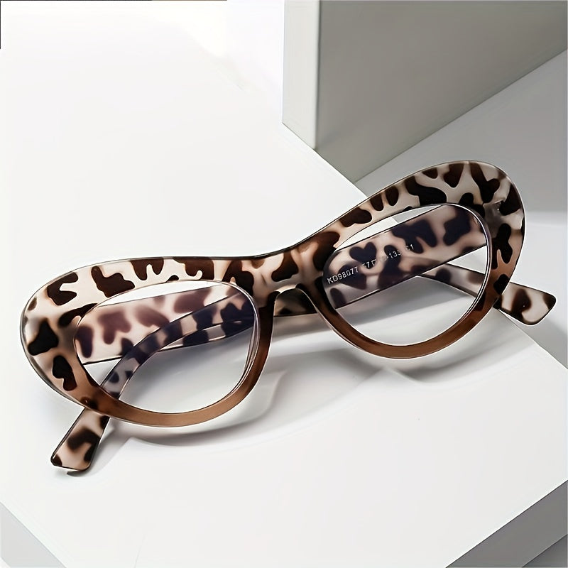Oval Anti Light Glasses Tortoiseshell Block Photo Booth Props