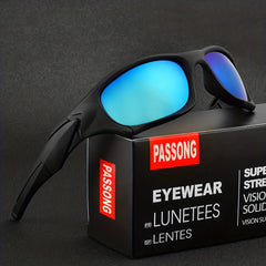 Wrap Around Sports Sunglasses UV400 Anti Glare Driving Cycling Fishing Glasses