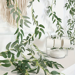 Stunning Willow Leaf Vine Hanging Garland for St Patrick's and Christmas Decor