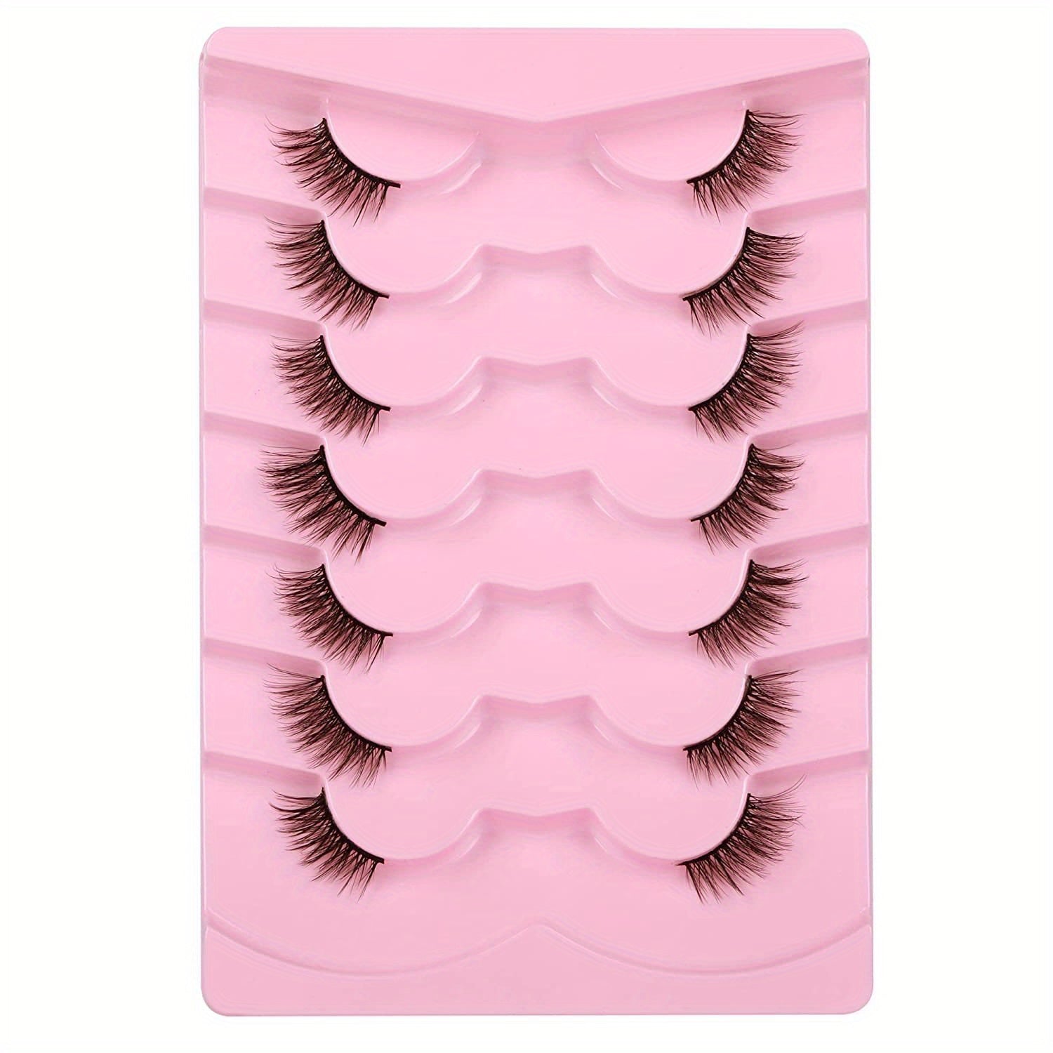 7 Pairs Half Eye Lashes Faux Mink DIY Cat Eye Lashes Natural Fluffy And Dense