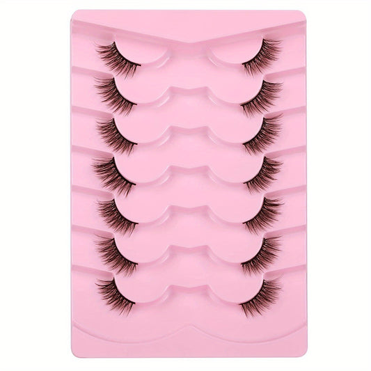 7 Pairs Half Eye Lashes Faux Mink DIY Cat Eye Lashes Natural Fluffy And Dense