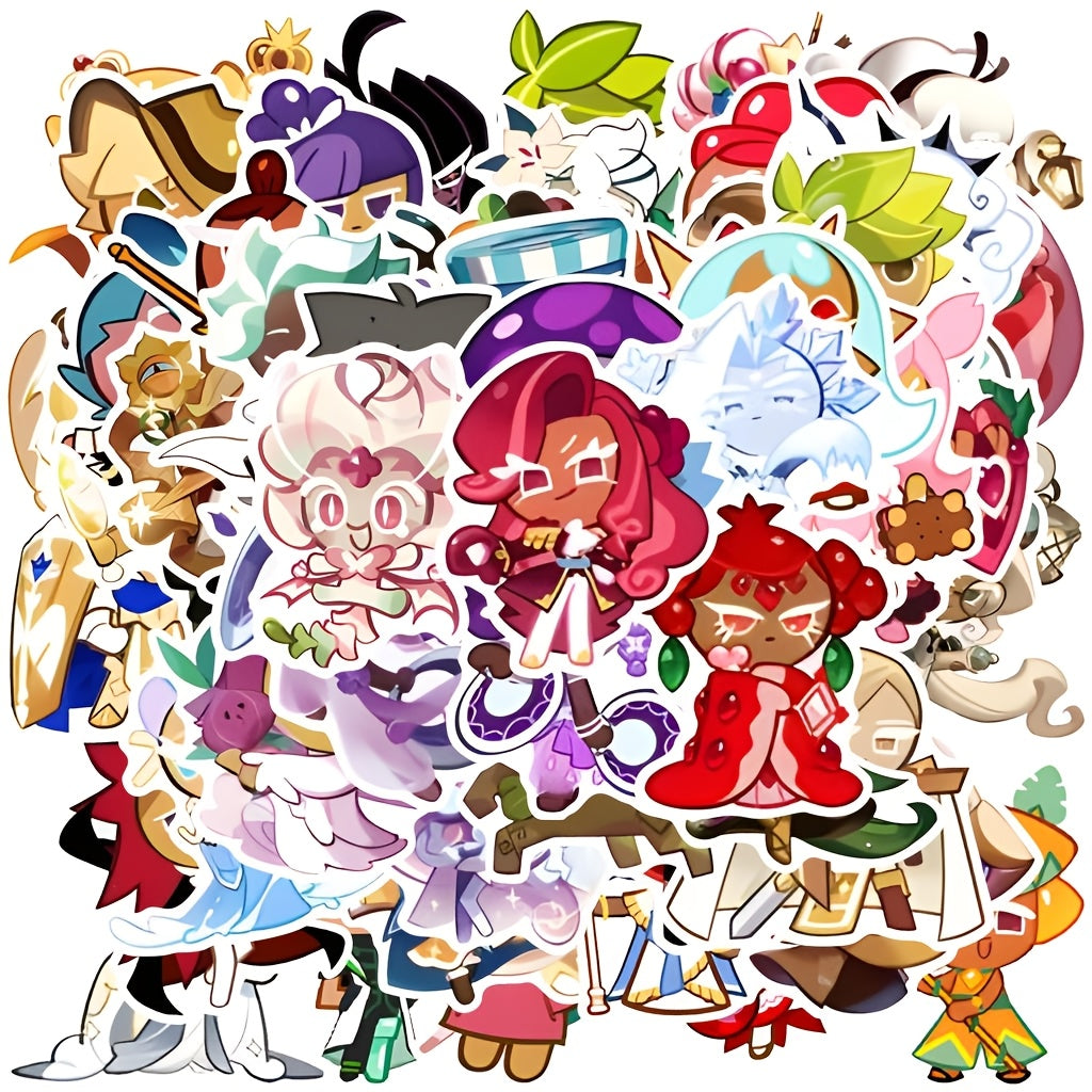 50pcs Cookie Run Kingdom Stickers Vibrant Character Designs Self Adhesive Decals