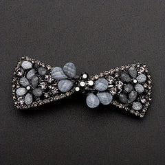 Vintage Rhinestone Flower Side Clip French Barrette Hair Accessories