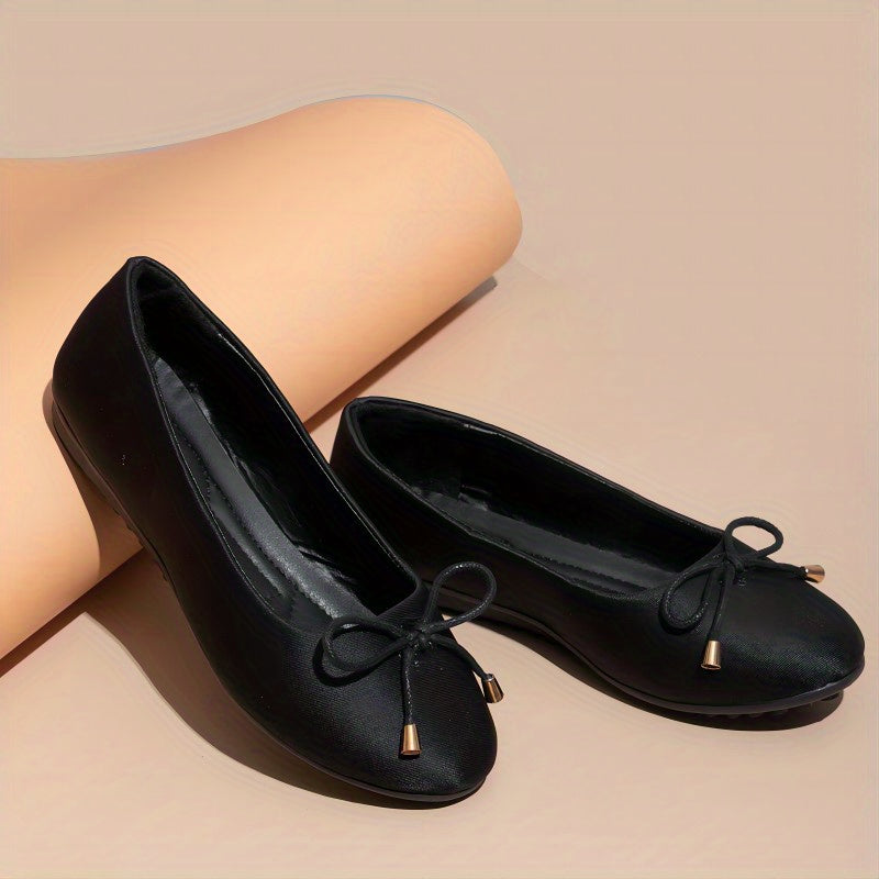 Women's Bowknot Ballet Flats Slip On Soft Sole Anti skid Shoes