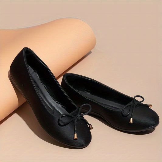Women's Bowknot Ballet Flats Slip On Soft Sole Anti skid Shoes
