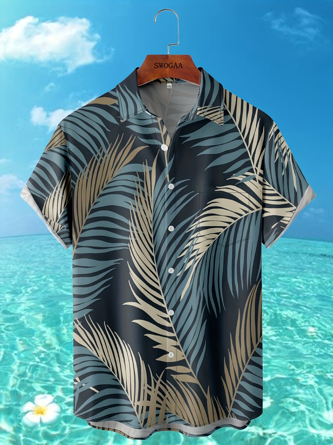 Men's Coconut Print Short Sleeve Hawaiian Shirt