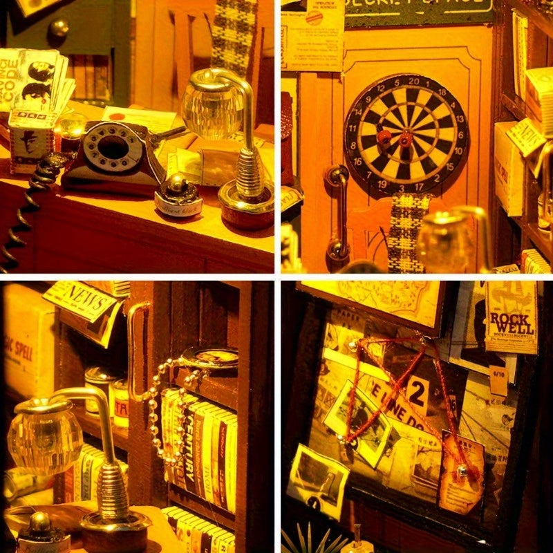 Bookshelf Dollhouse Kit 3D Puzzle Model Building DIY Craft Set