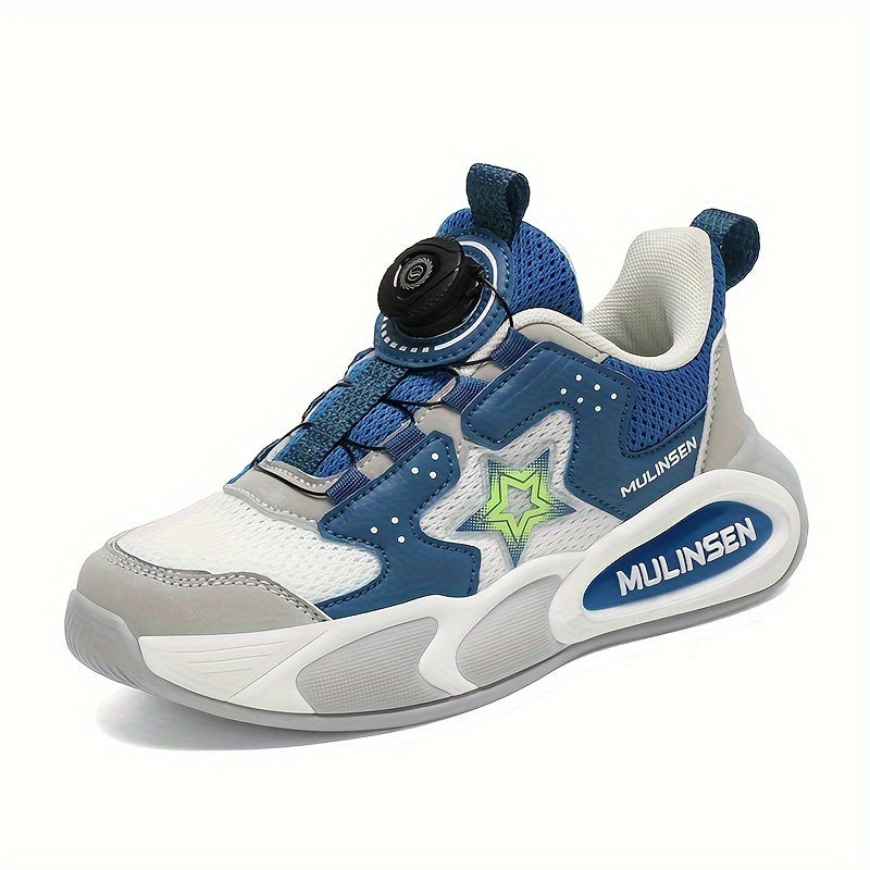 Boy's Rotating Buckle Basketball Shoes Non Slip Sneakers for Kids