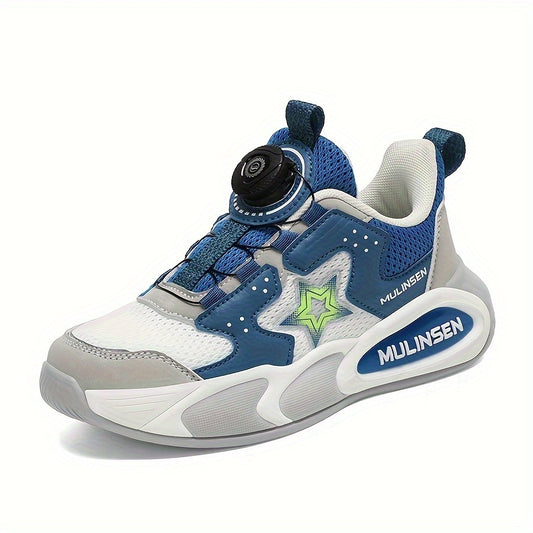 Boy's Rotating Buckle Basketball Shoes Non Slip Sneakers for Kids