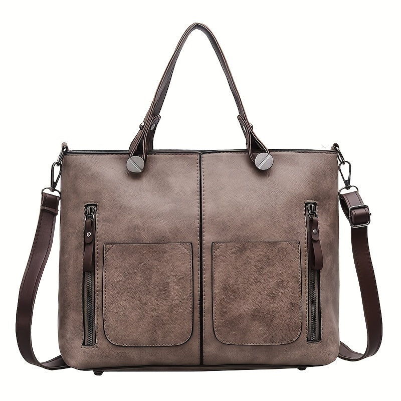 Vintage Large Capacity Square Shoulder Bag for Women
