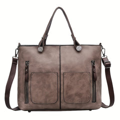 Vintage Large Capacity Square Shoulder Bag for Women