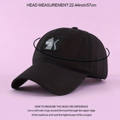 Cat Baseball Cap Label Patch Cotton Dad Hats Adjustable Couple Sun Hats