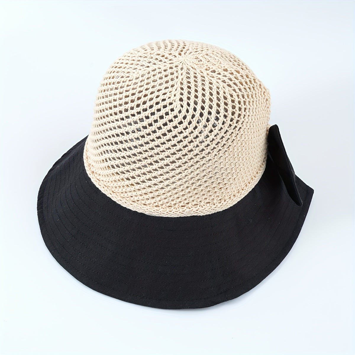 Bowknot Hollow Stitching Bucket Hat Sunscreen Beach Hat