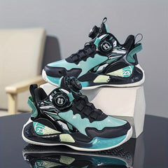 Boys Basketball Shoes Comfy Non Slip Sneakers with Rotating Buckle