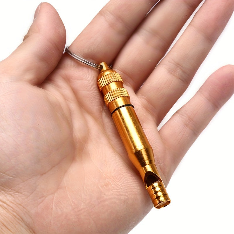 Aluminum Alloy Lifesaving Whistle with Waterproof Compartment