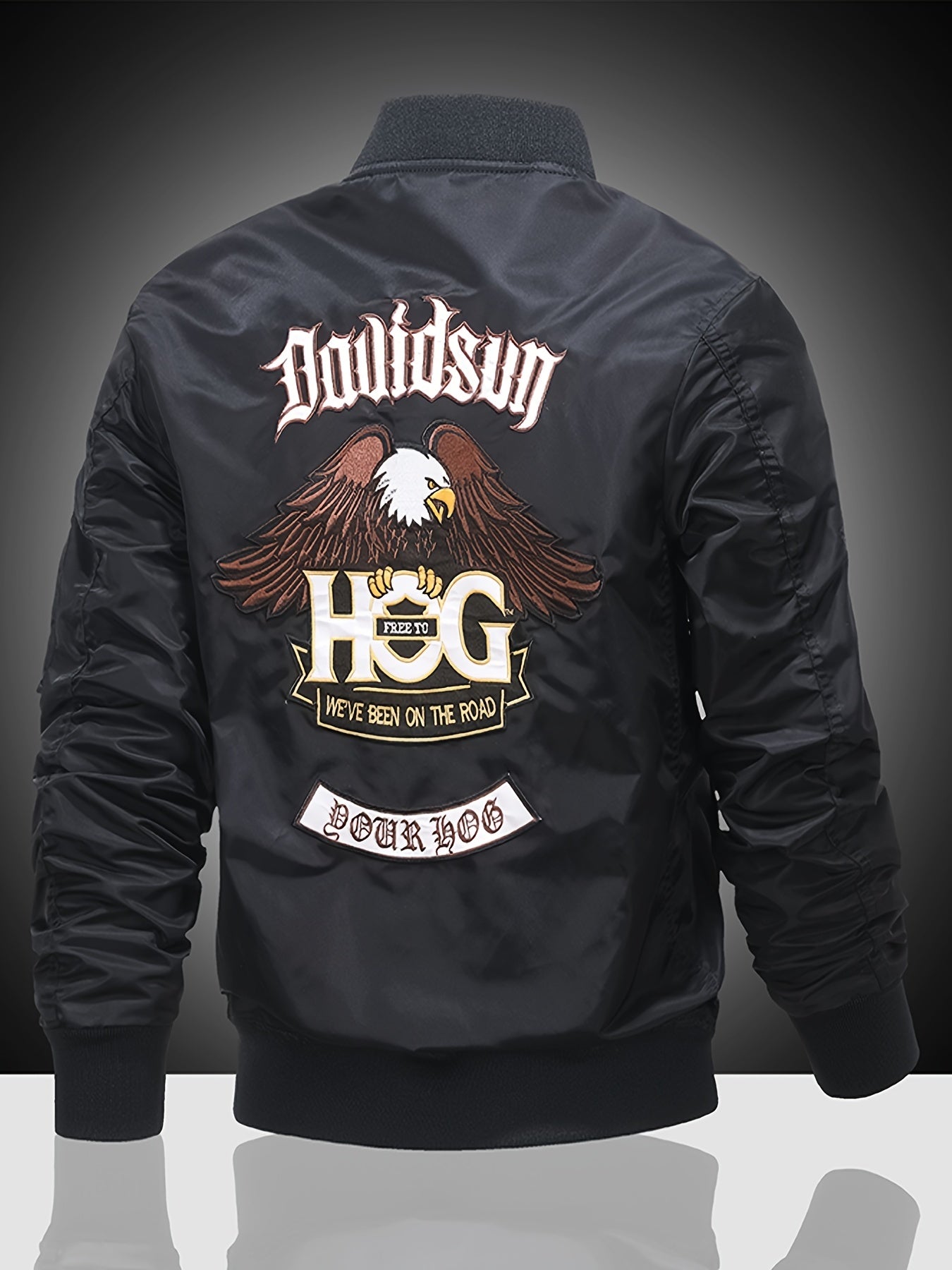 Embroidered Men's Slim Fit Sports Jacket Spring Autumn Windproof Motorcycle
