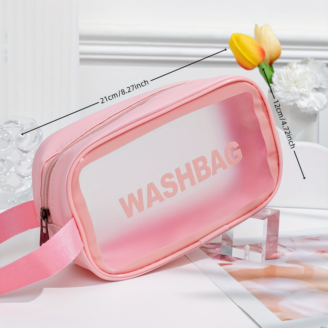 Waterproof Makeup Bag Toiletry Case Travel Organizer with Zipper & Handle