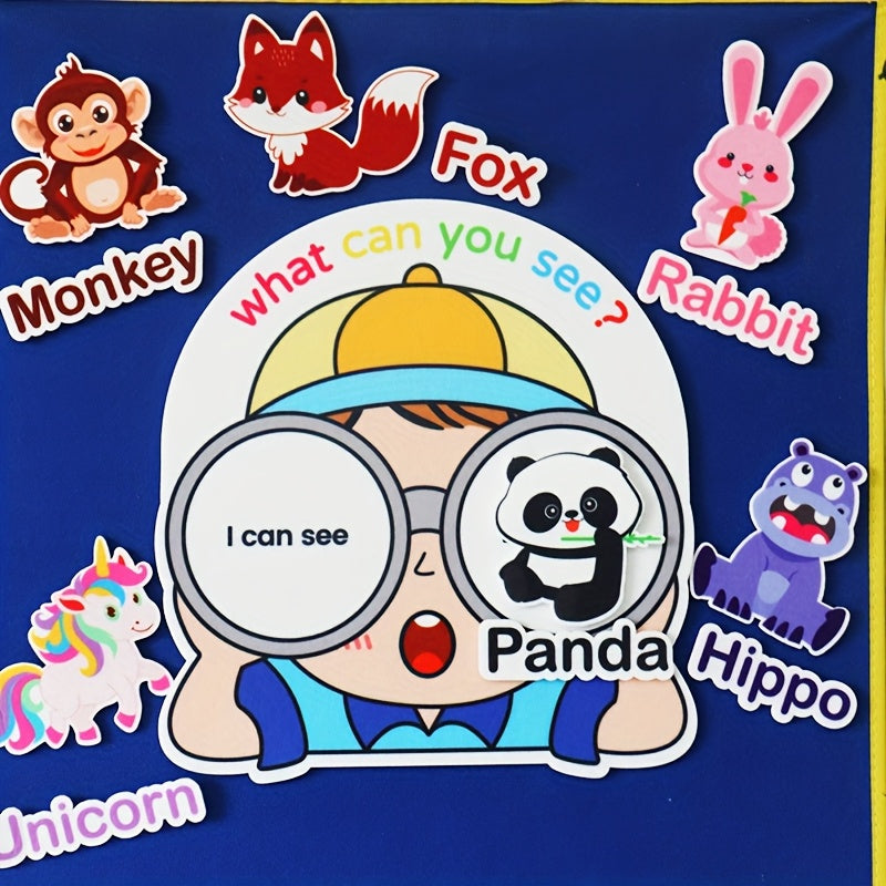 Animal English Word Felt Set for Learning Vocabulary and Identifying Animals