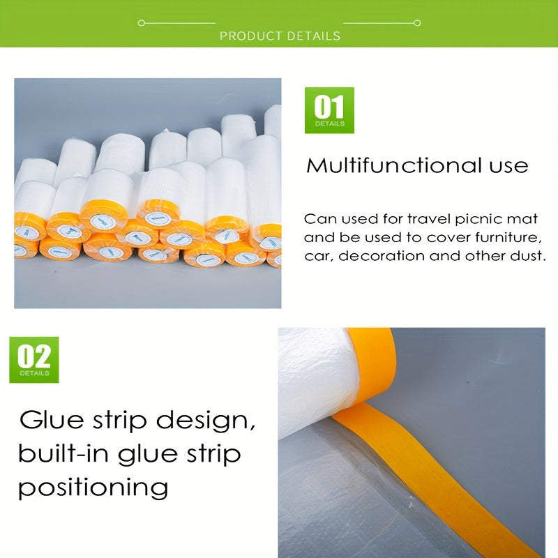 Furniture Dust-proof Masking Tape Plastic Drop Cloth