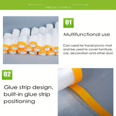 Furniture Dust-proof Masking Tape Plastic Drop Cloth