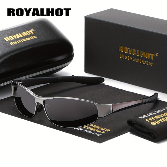 RoyalHot Men's Oval Metal Sunglasses Polarized for Driving Sports