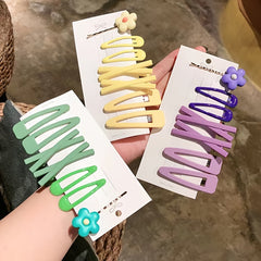 Candy Side Clip Flower Hairpins Barrettes Hair Accessories Set
