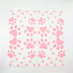20pcs Dog Print Birthday Paw Prints Theme Pink Party Supplies