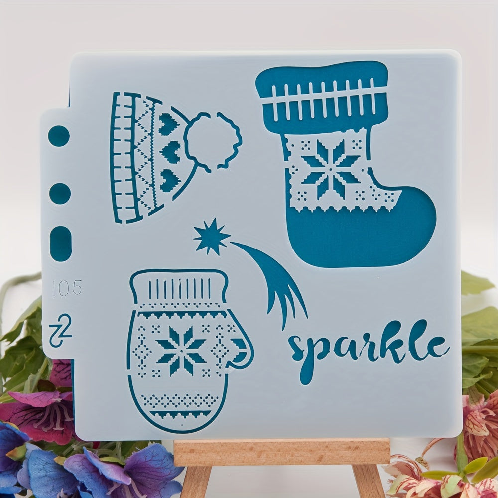 Christmas Snow House Reusable Stencil Drawing Templates DIY Layering Set