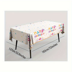 Birthday Tablecloth Waterproof Disposable Cartoon Tablecloth