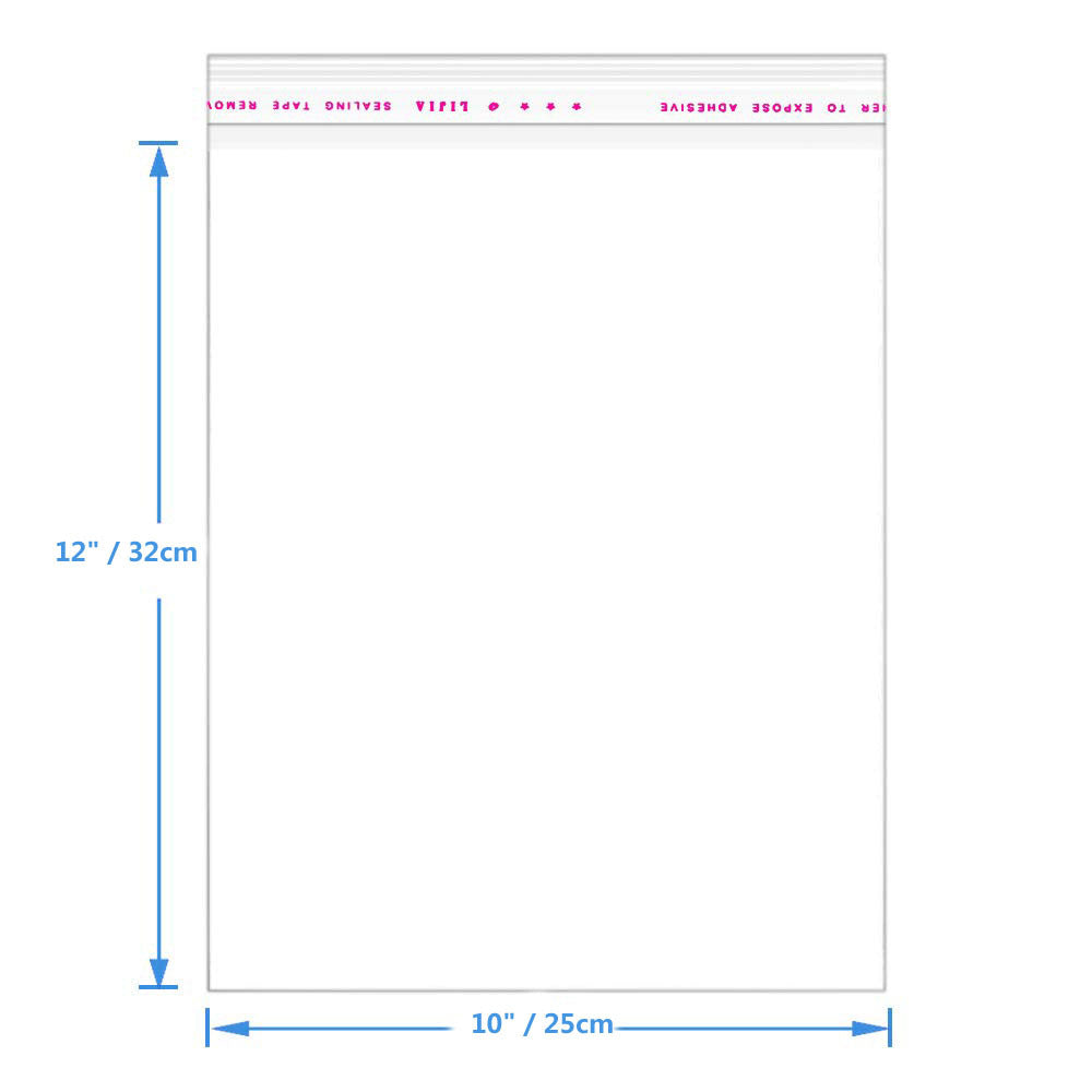 50pcs 8x11 10x12 10x14 11x14 Inch Transparent Cellophane Plastic Bags