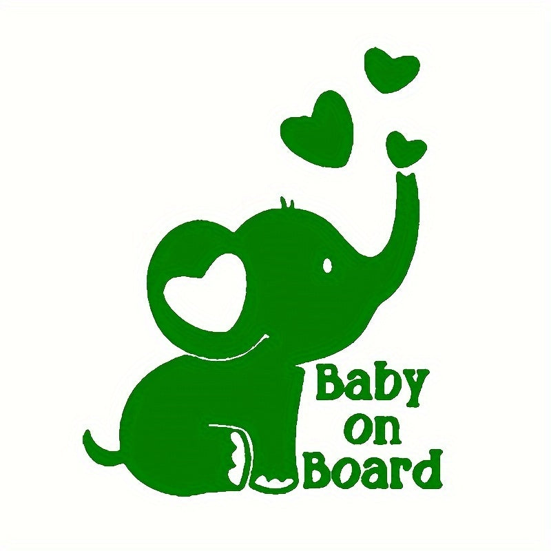 Elephant Baby On Board Car Reflective Sticker Safety Reminder