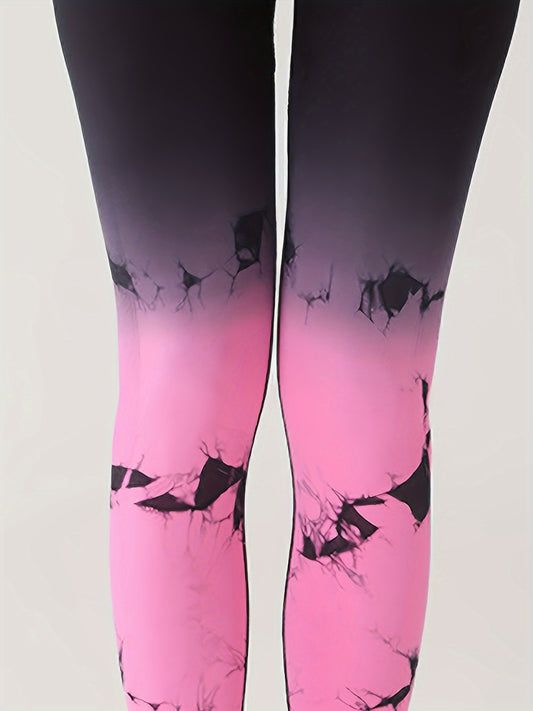Tie Dye Gradient Yoga Sports Leggings High Elastic Fitness Pants