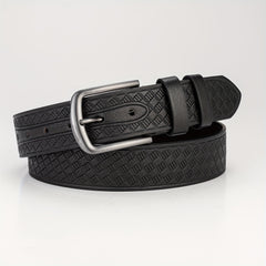 Geometric Embossed Square Buckle Belt Men's Casual Sports Belt