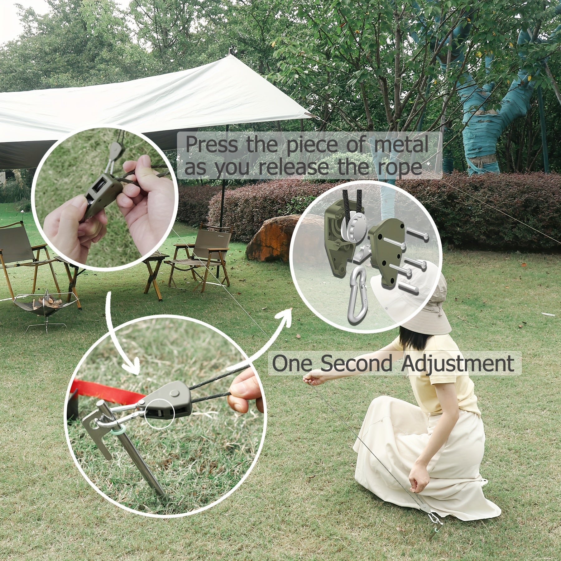 Windproof Rope & Ratchet Tie Down Strap Set