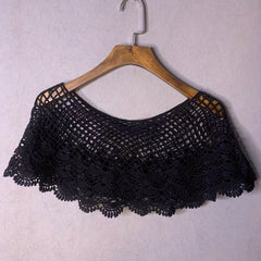 Classic Lace Hollow Out Shawl Solid Wrap Breathable Cape for Party Wedding