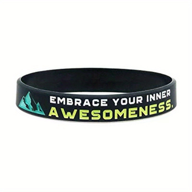 Silicone Inspirational Quote Bracelet - Motivational Rubber Wristband