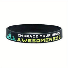 Silicone Inspirational Quote Bracelet - Motivational Rubber Wristband